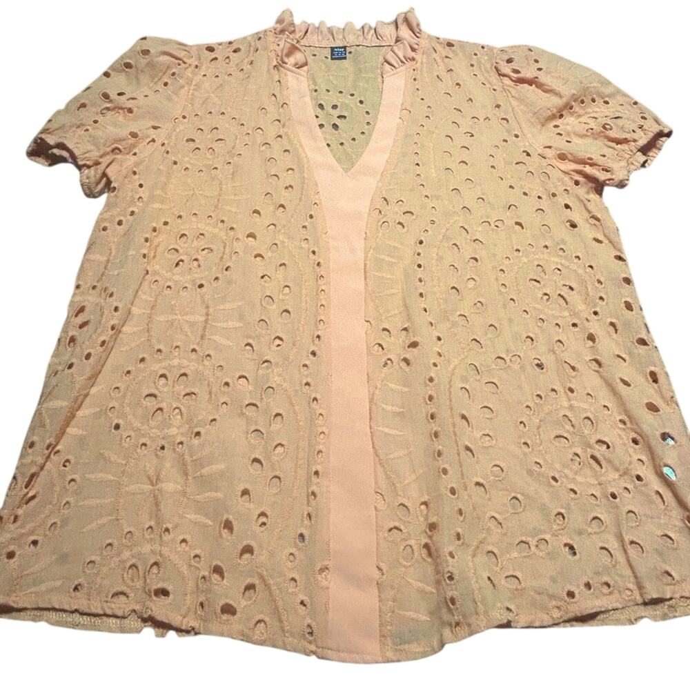 Niay Orange Eyelet Blouse size xl